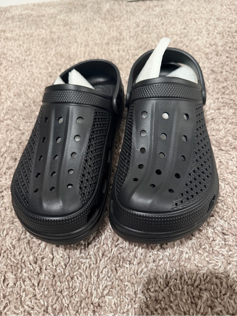 Men's Black Ventilated Slip-On Clogs with Heel Strap